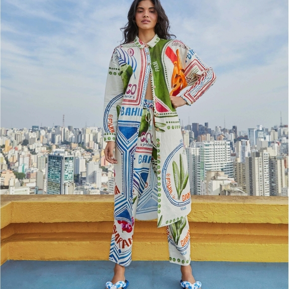 FARM Rio | Dresses | Iso Farm Rio Set White Our Stamps Shirtdress Iso ...